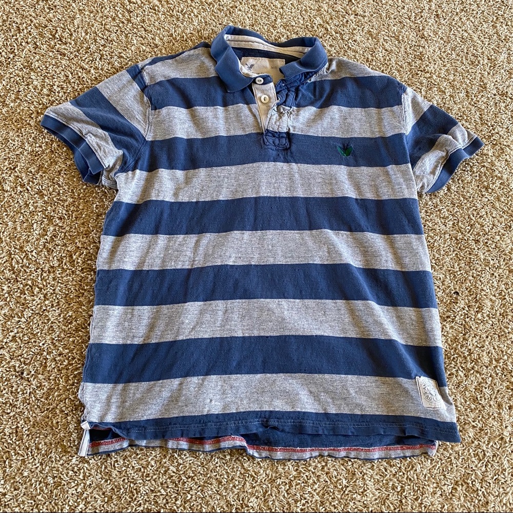 american eagle striped polo shirt no77